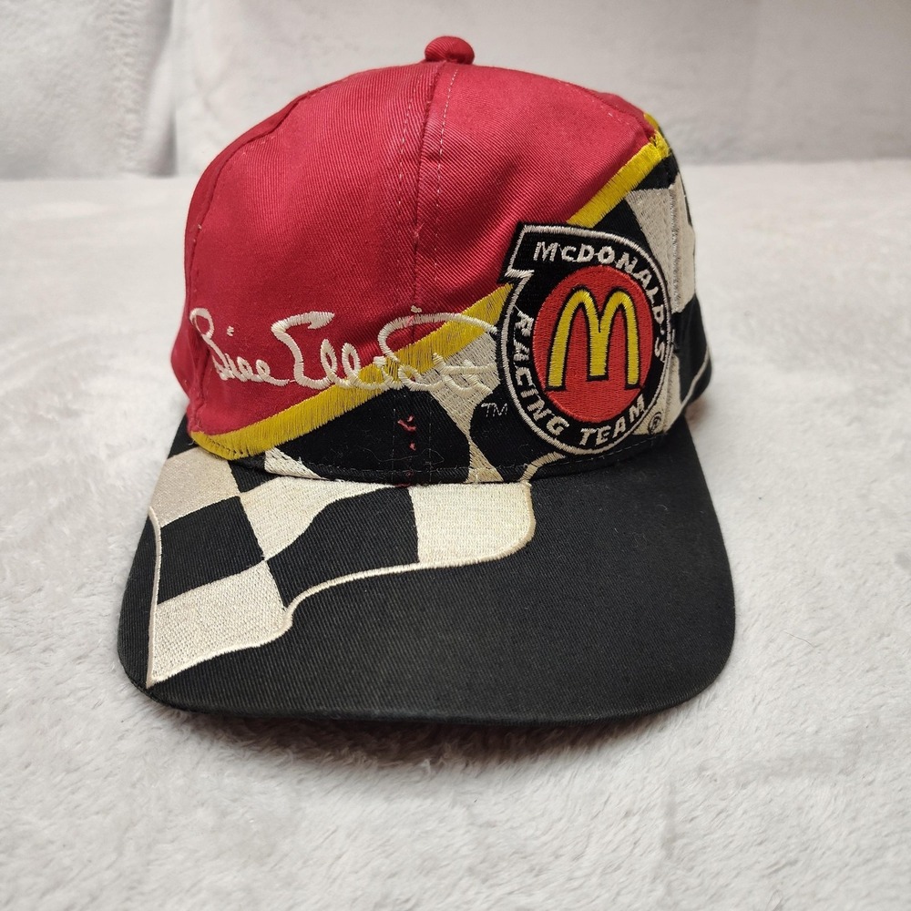 McDonald's Racing Team Hat Cap Snap Back Mens OSFA Red Black NASCAR Bill Elliott